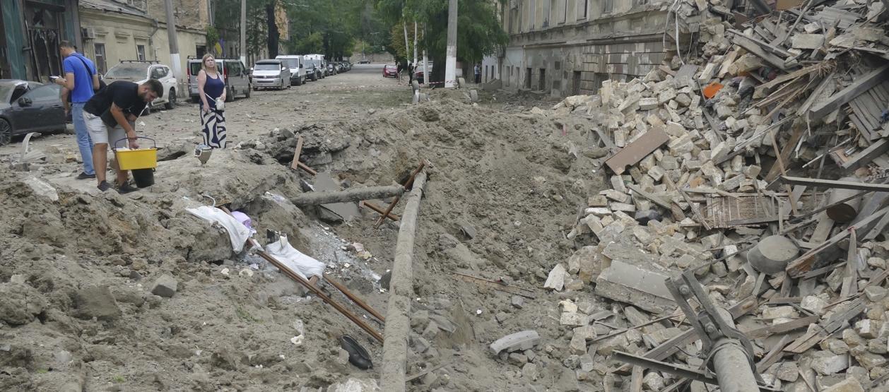 Imagen del último ataque ruso contra Odesa.