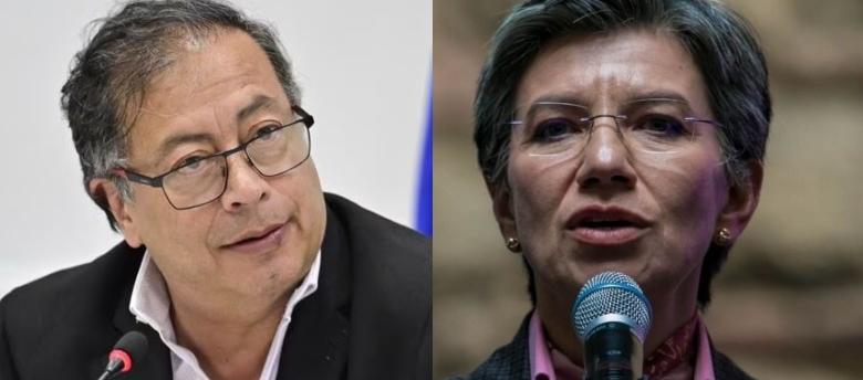 Presidente Gustavo Petro y la alcaldesa de Bogotá, Claudia López.