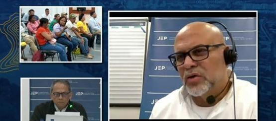 Salvatore Mancuso en una audiencia ante la JEP