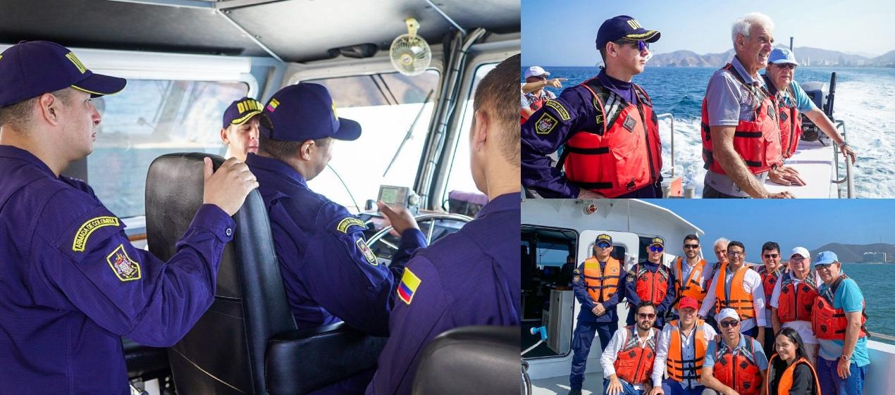 Seguridad de la autoridad marítima en Santa Marta. 