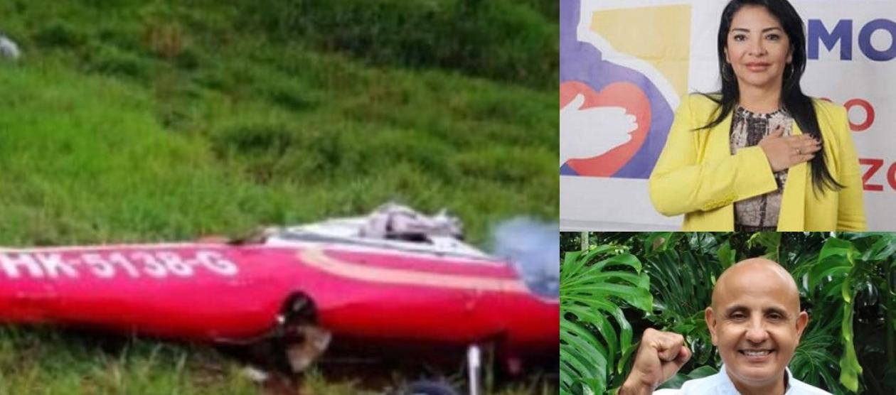 Imagen del accidente y de Nohora Stella Tovar Rey y Felipe Carreño.