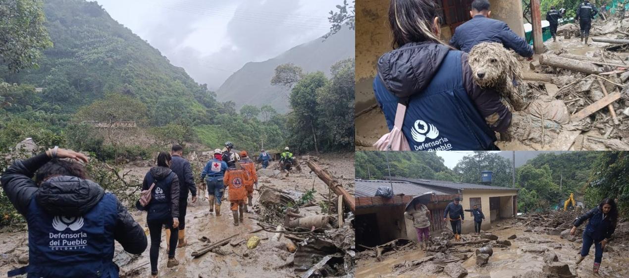 Defensoría del Pueblo en el lugar de la tragedia. 