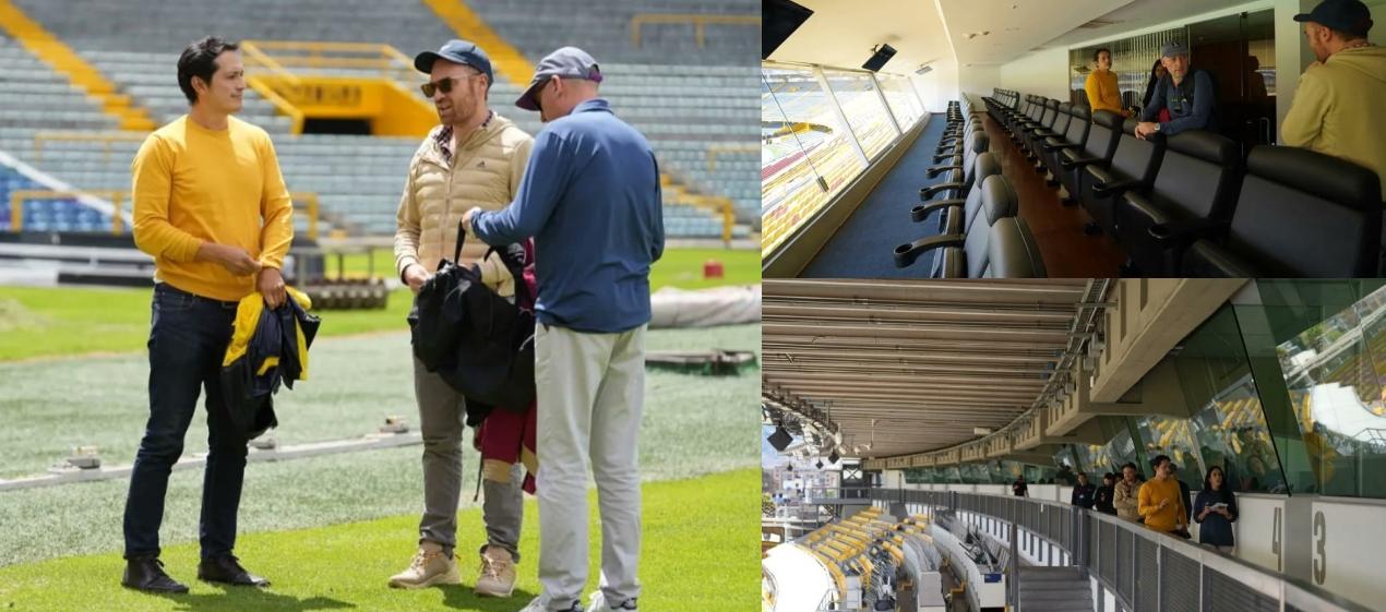 Delegación de la FIFA en su visita al estadio El Campín de Bogotá. 