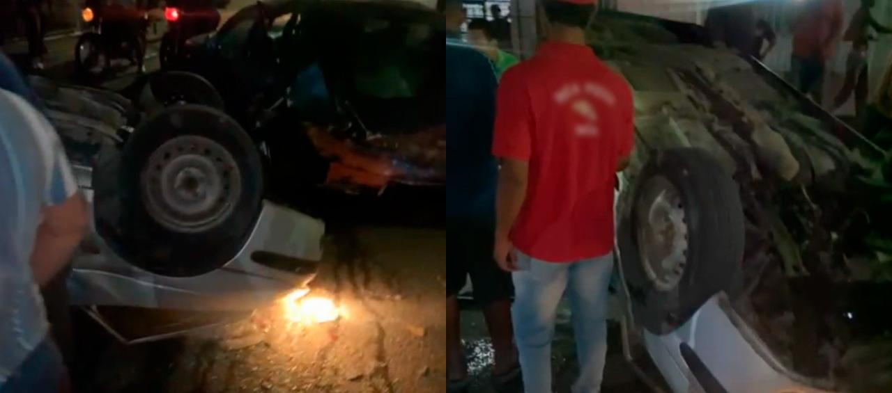 Estado en que quedaron los dos vehículos accidentados