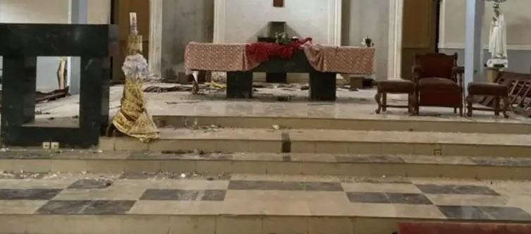 La iglesia de Ogun, en donde fue asesinado el sacerdote.