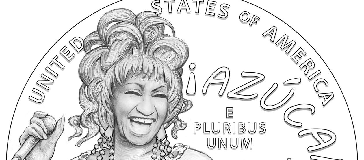 La moneda en homenaje a Celia Cruz circulará en 2024. 