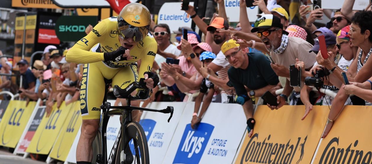 Jonas Vingegaard fue una bala en la contrarreloj de este martes. 