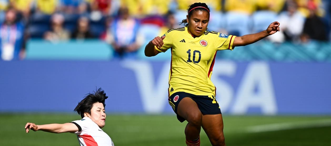 Leicy Santos durante el partido de Colombia contra Corea del Sur. 