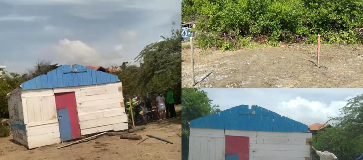 Imágenes de las casetas y los cerramientos en espacio público y zona de playas.