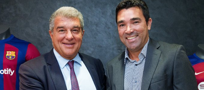Joan Laporta, presidente del Barcelona, y Deco, nuevo director deportivo. 