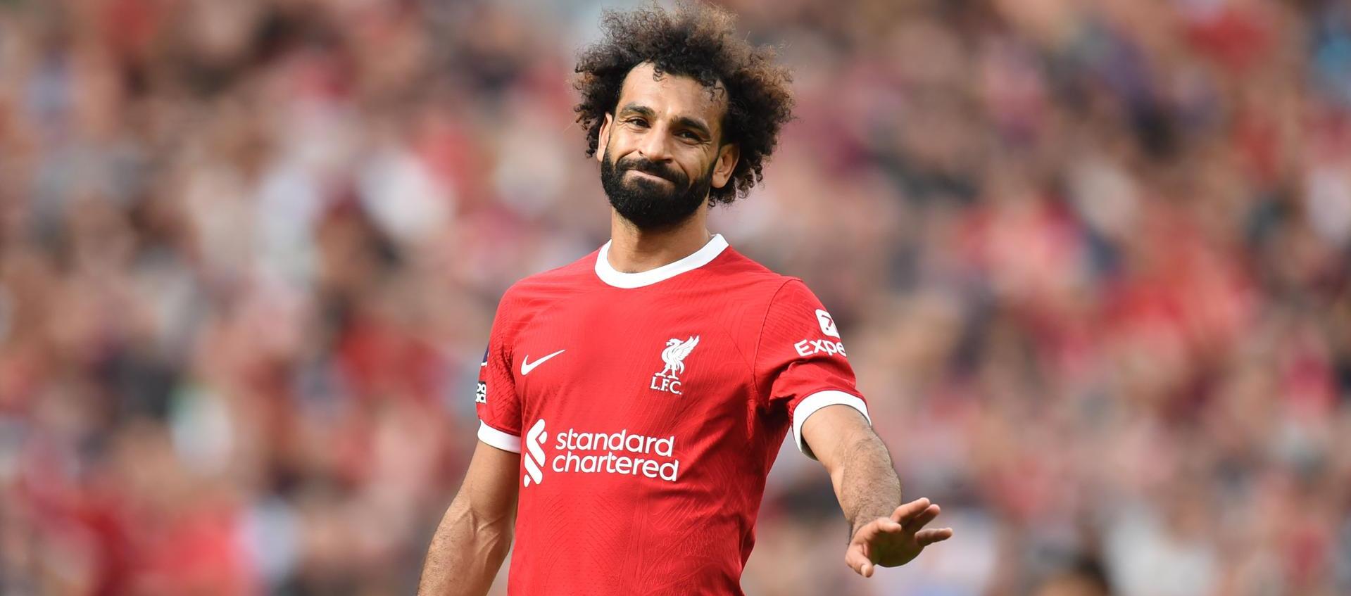 Mohamed Salah en uno de los recientes partidos con el Liverpool.