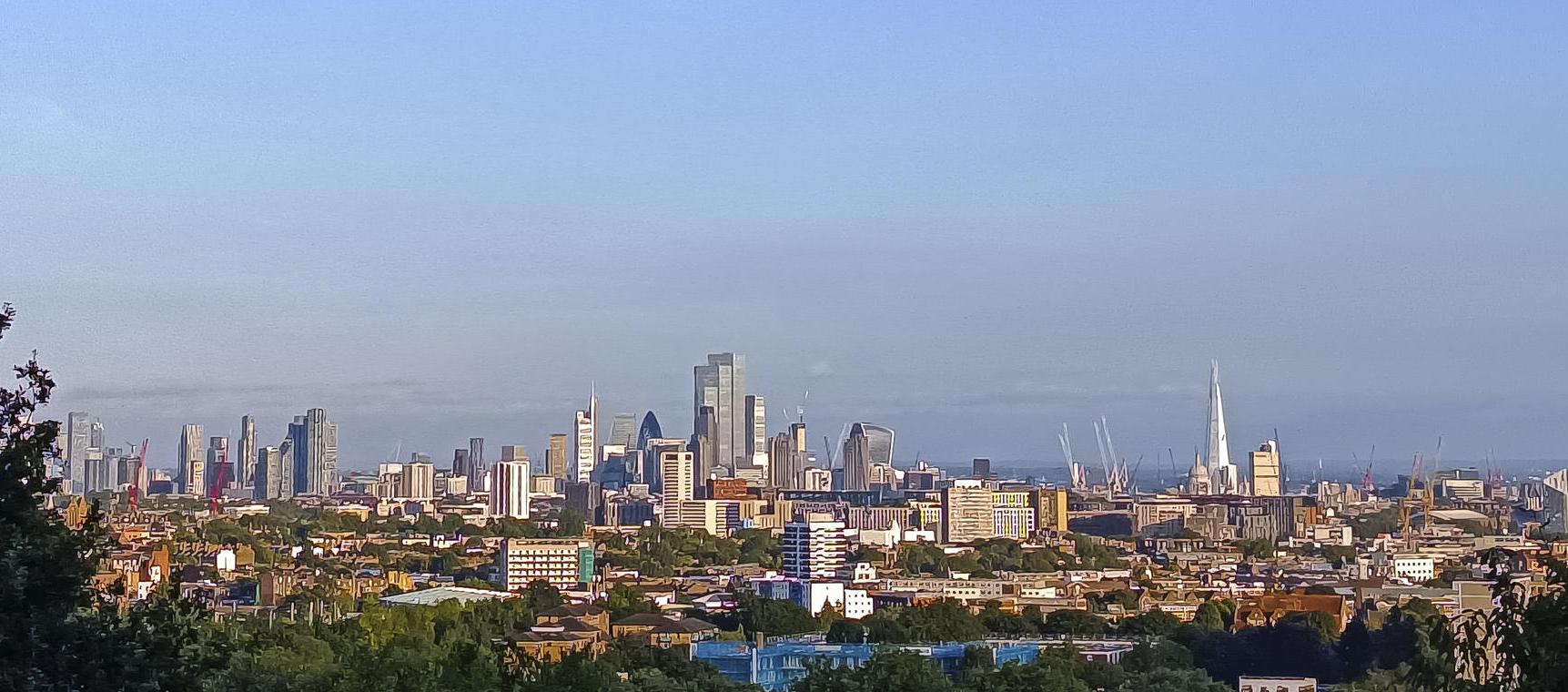 Boina de contaminacion de Londres desde Parliament Hill.