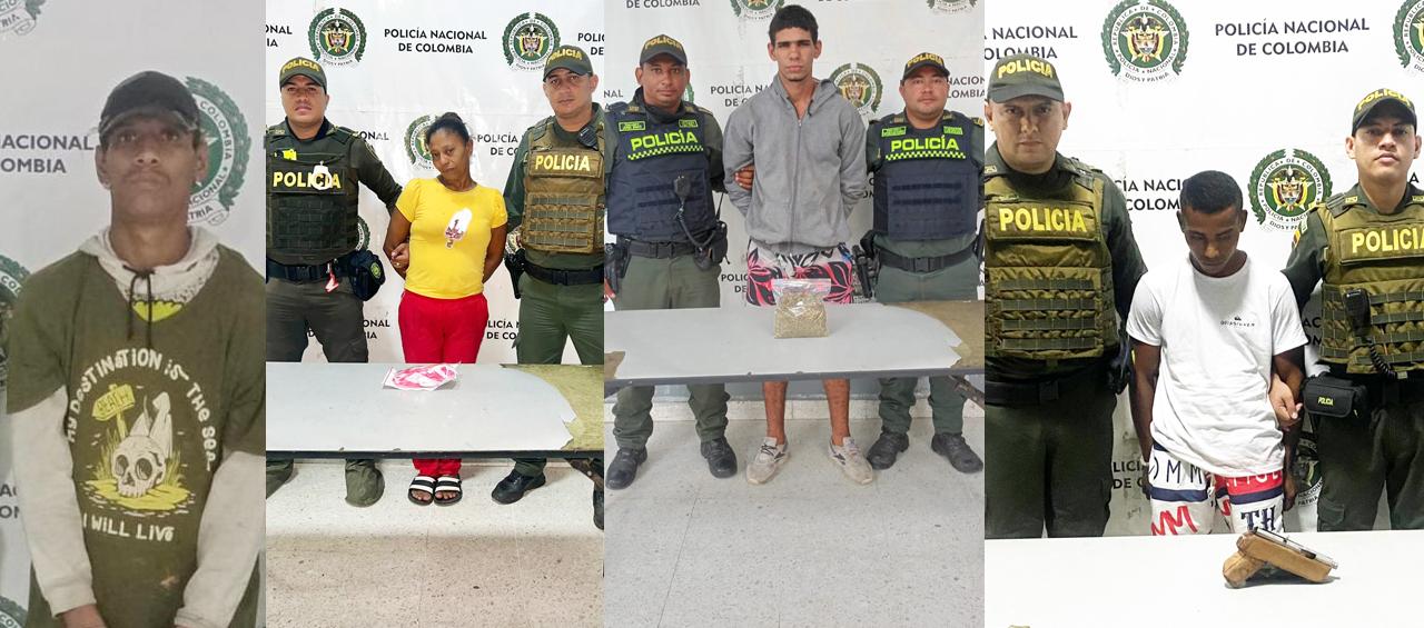 Foto oficial de los cuatro capturados por la policía.