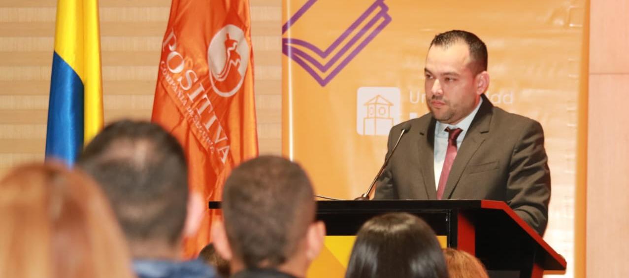 Edwin Palma, Viceministro de Relaciones Laborales, en un congreso de seguridad y salud en el trabajo.