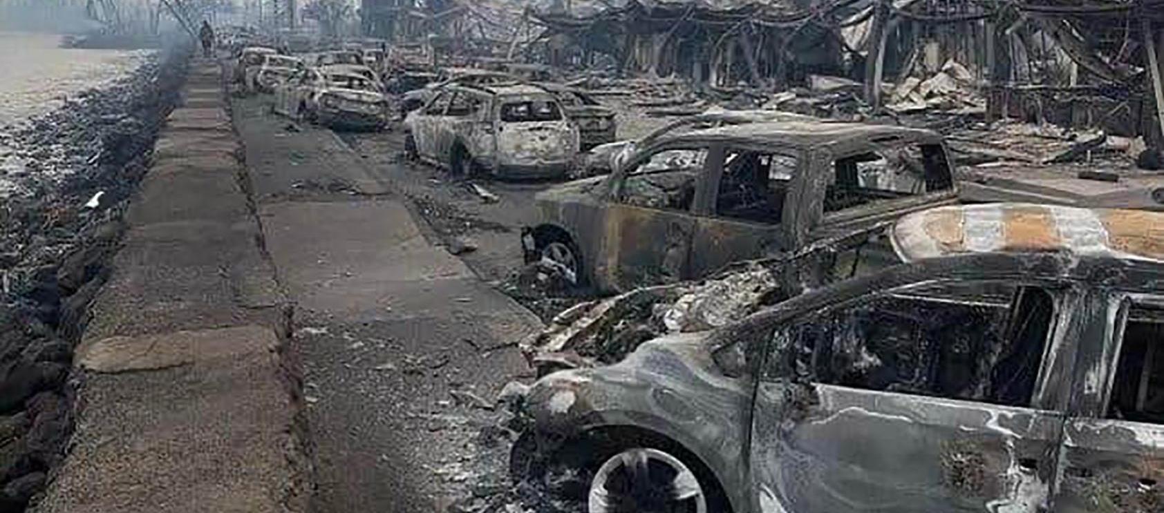 La isla hawaiana de Maui tras el incendio.