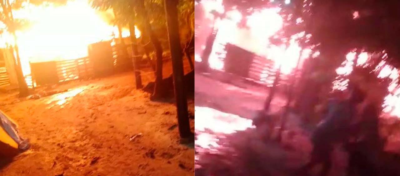 Incendio en barrio El Chuchal.