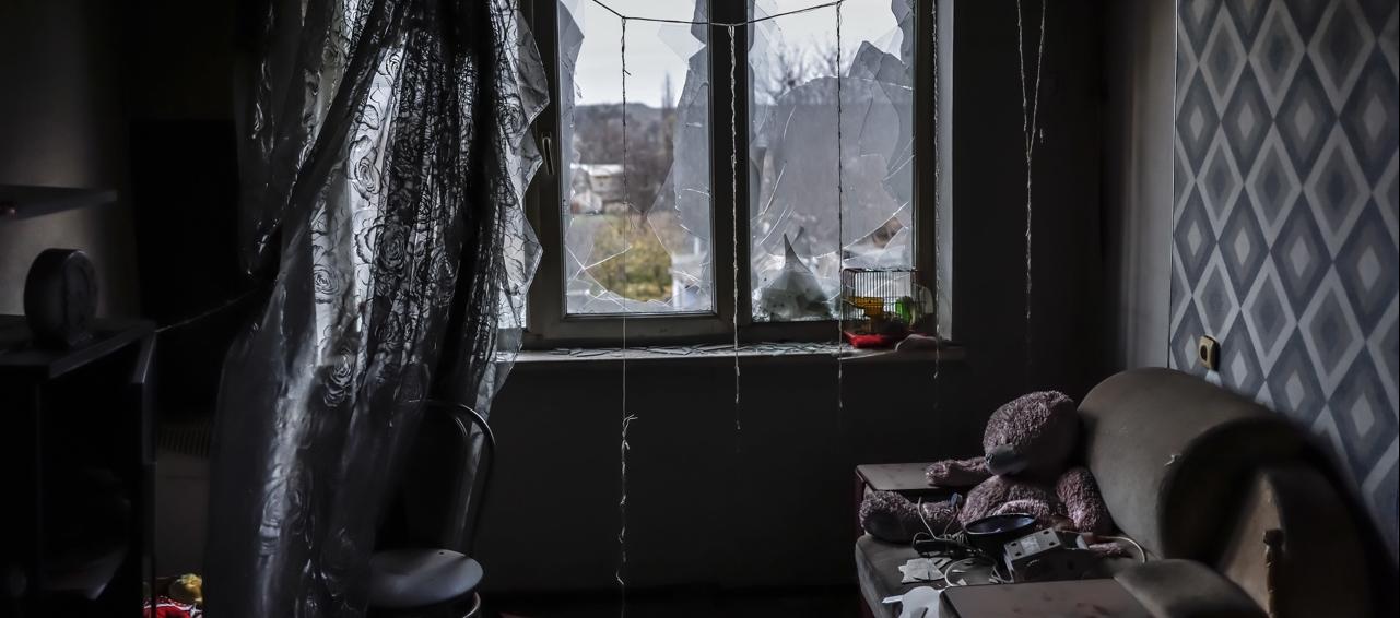 Imagen de vivienda destruida en Jersón.