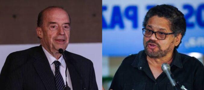 Canciller Álvaro Leyva e 'Iván Márquez', jefe guerrillero.