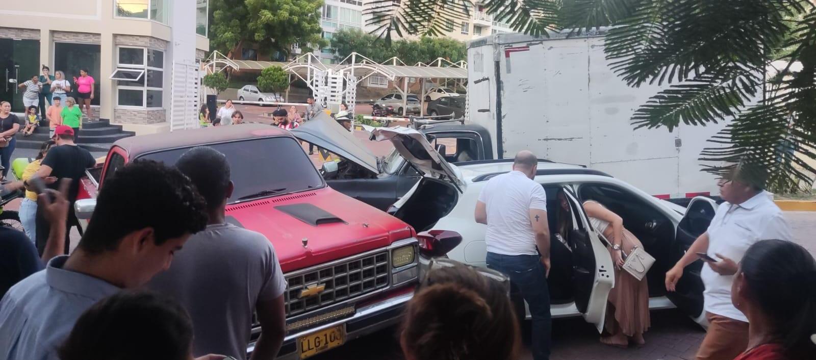 Lugar del múltiple accidente en Miramar