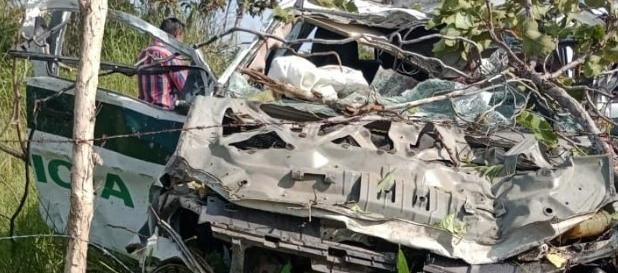 Así quedó la patrulla.