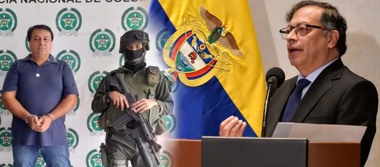 Juan Carlos López, alias 'Sobrino' o 'El Grande', y el Presidente Gustavo Petro.
