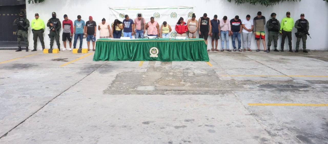 Los presuntos integrantes de 'Los Rastrojos-Costeños'.