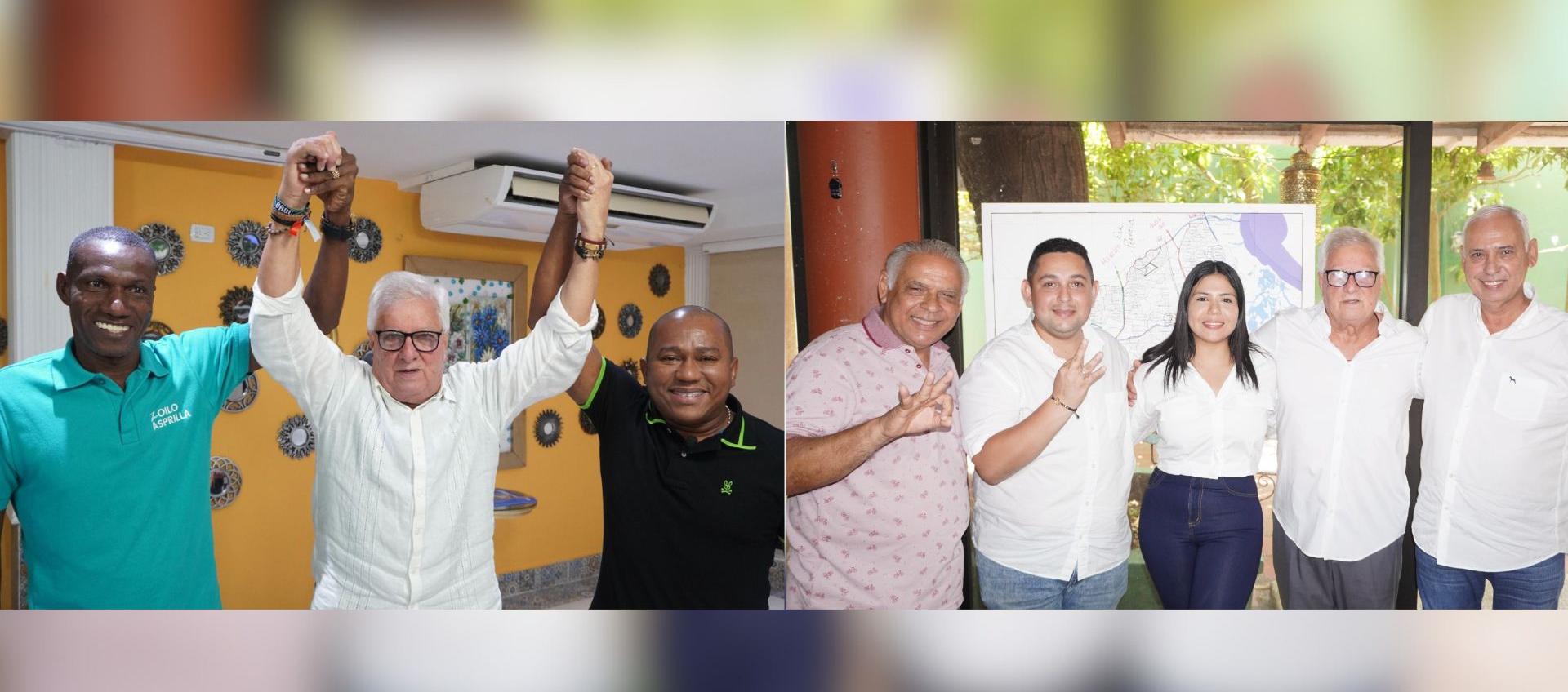 Joao Herrera, candidato a la Alcaldía de Soledad, junto a Gersel Pérez y Fabrina Medrano Iglesias.