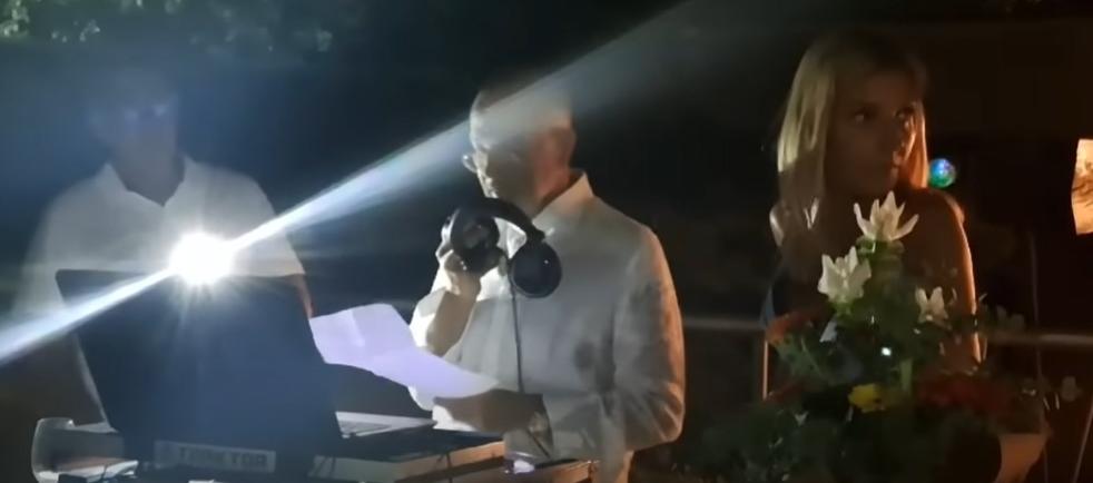 Massimo Segre junto a Cristina Seymandi en la fiesta de compromiso.