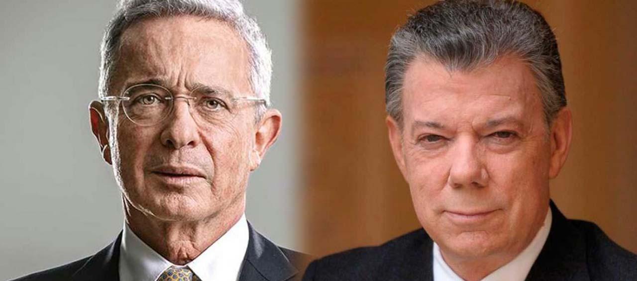 Álvaro Uribe y Juan Manuel Santos, expresidentes de la República.