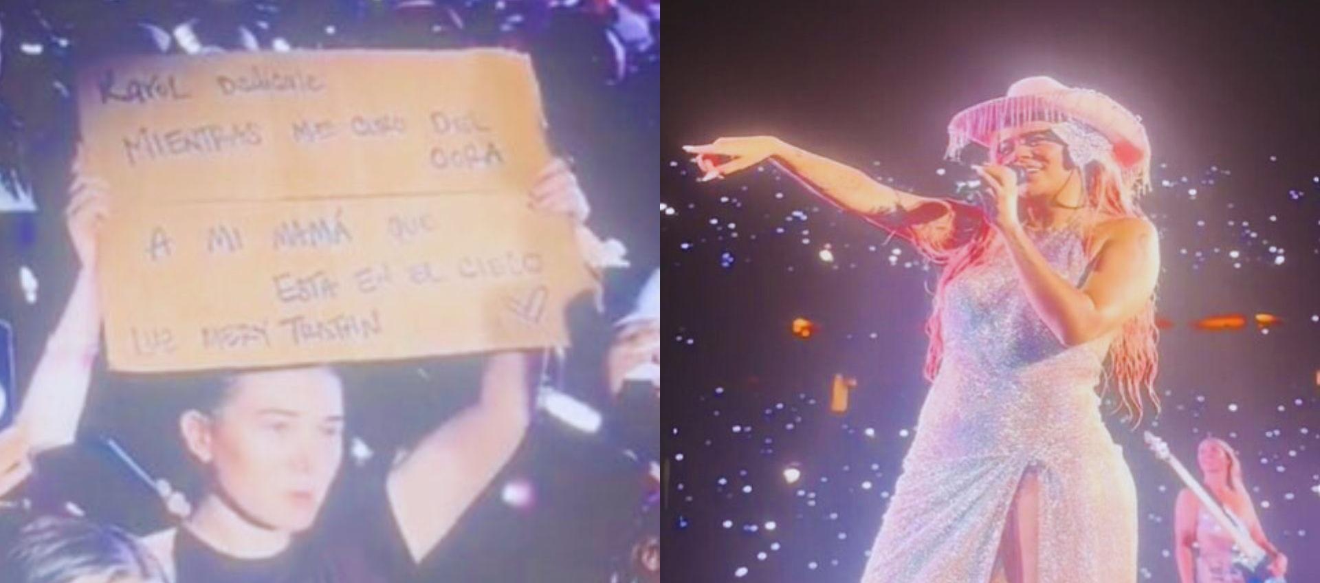 Valeria Tristán y Karol G en el concierto.