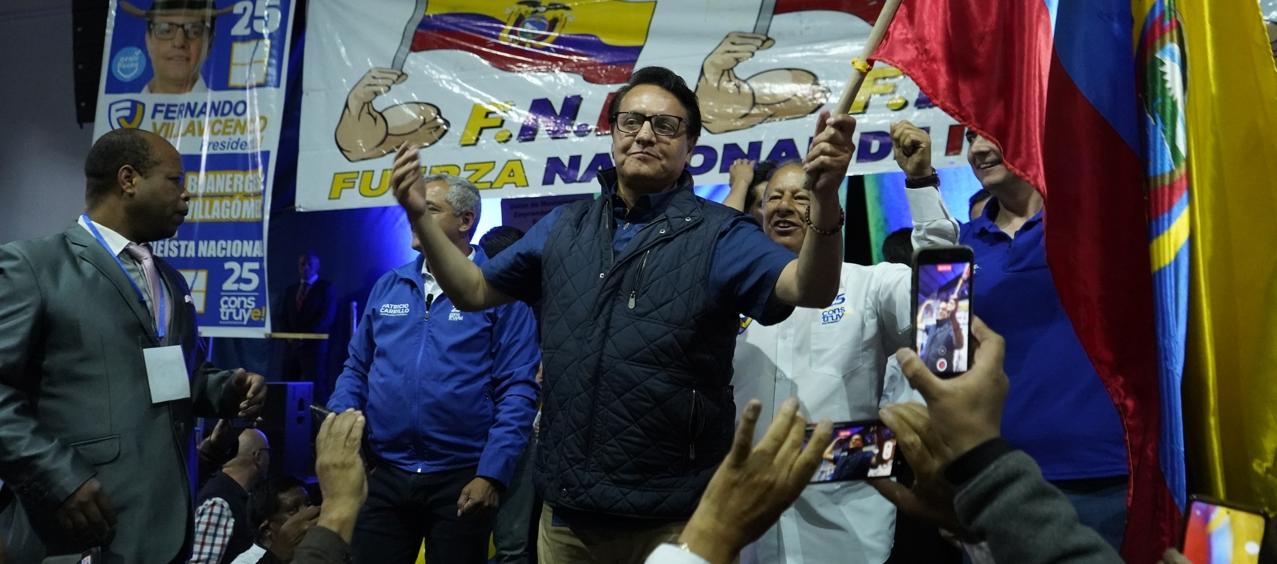 El candidato presidencial ecuatoriano Fernando Villavicencio.