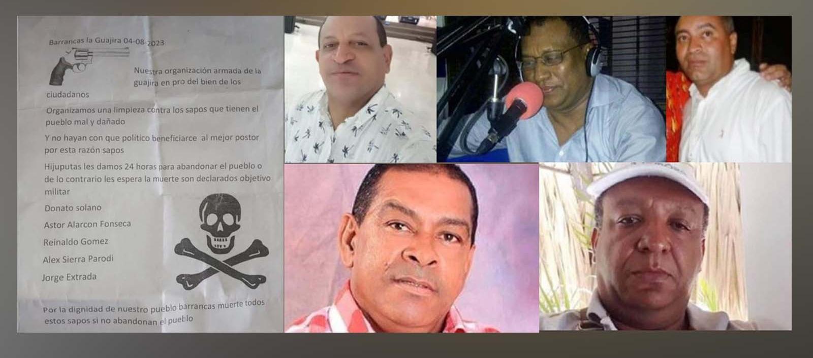 A través de un panfleto amenazan a cinco periodistas de La Guajira 