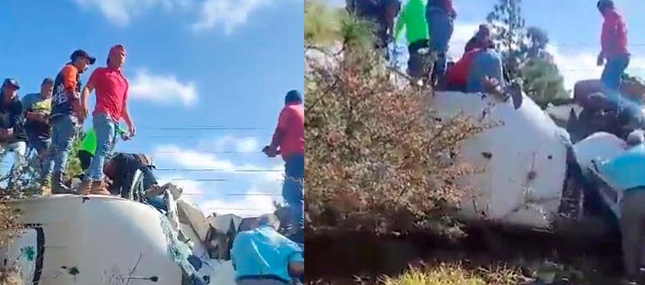 Instantes después del trágico accidente.