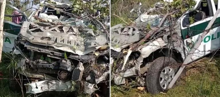 Aspecto del ataque terrorista a la Policía en el departamento del Meta.