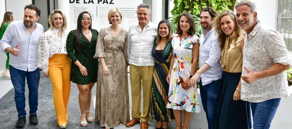 Ramiro Osorio, Diana Acosta, Pilar Ocampo, Juan José Jaramillo, José Aguirre, José Bedoya y Sandra Gómez, entre otros, en la rueda de prensa de este jueves.