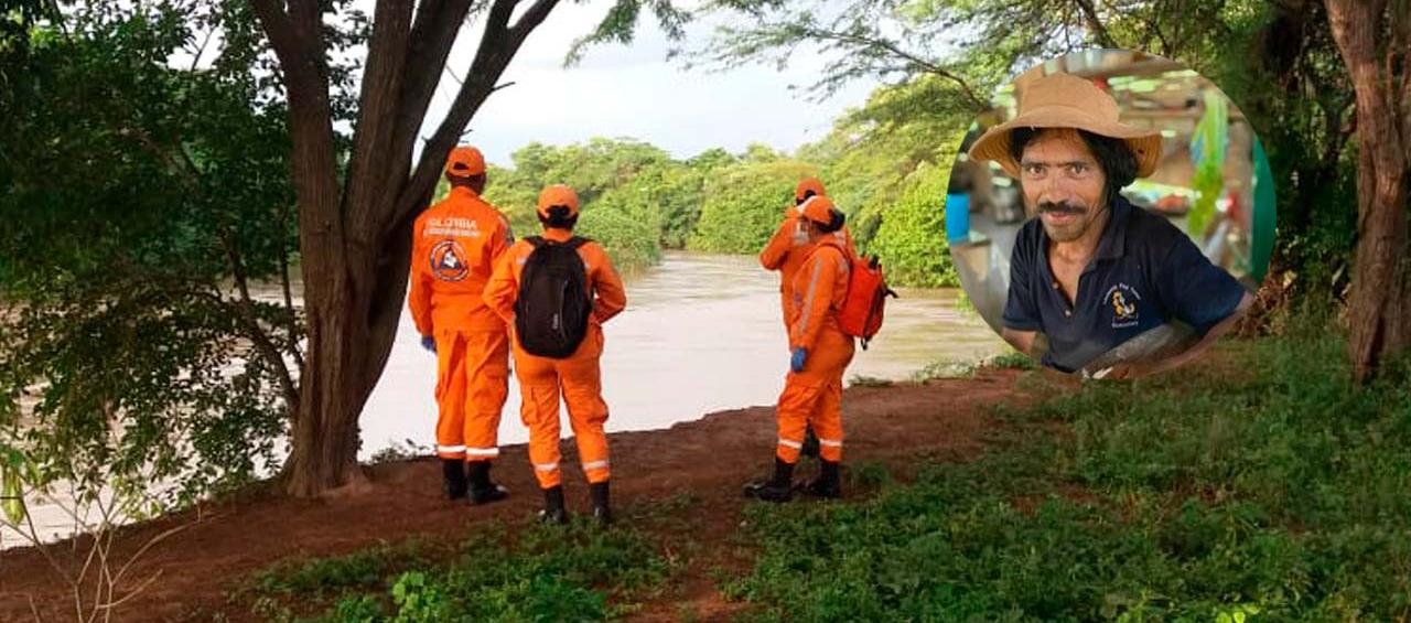 La búsqueda de Jacobo Crespo Torres (en el recuadro) está a cargo de la Defensa Civil