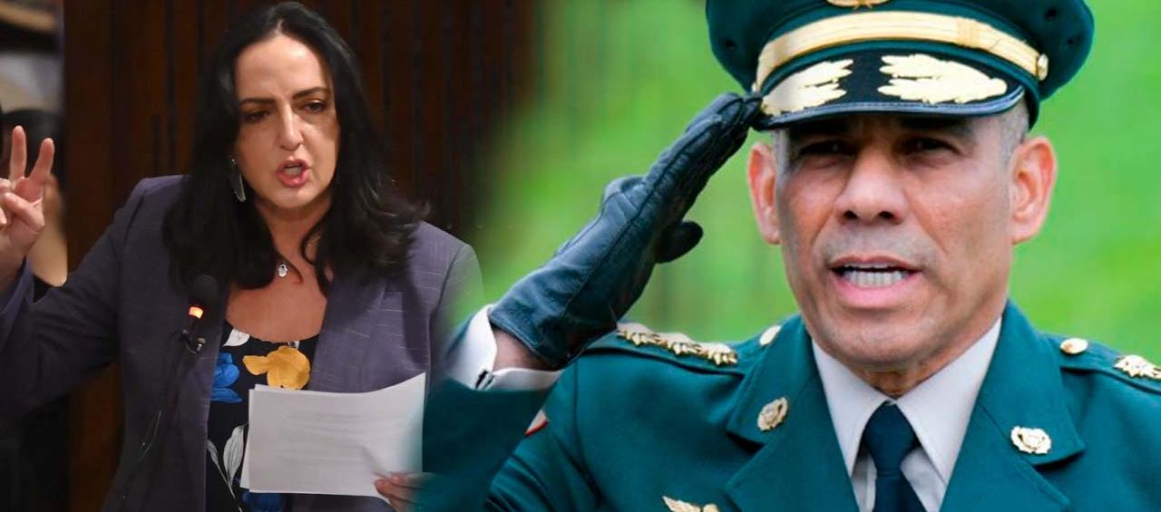La senadora María Fernanda Cabal y el exgeneral Eduardo Zapateiro, excomandante del Ejército