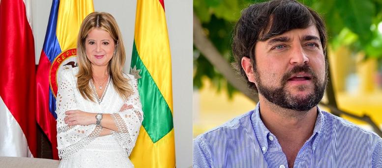 Elsa Noguera, gobernadora del Atlántico, y Jaime Pumarejo, alcalde de Barranquilla.  