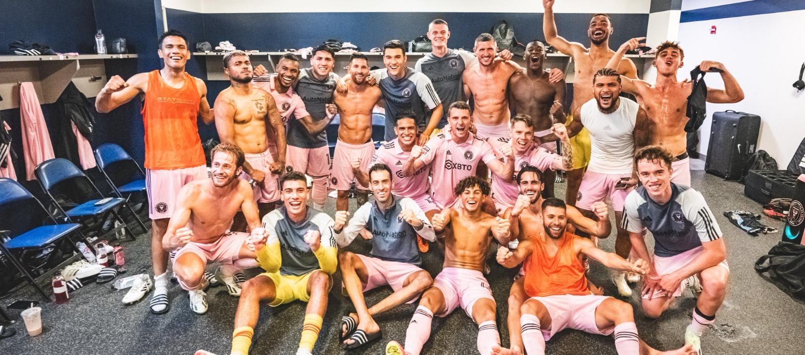 Los jugadores del Inter de Miami, liderados por Messi, celebran