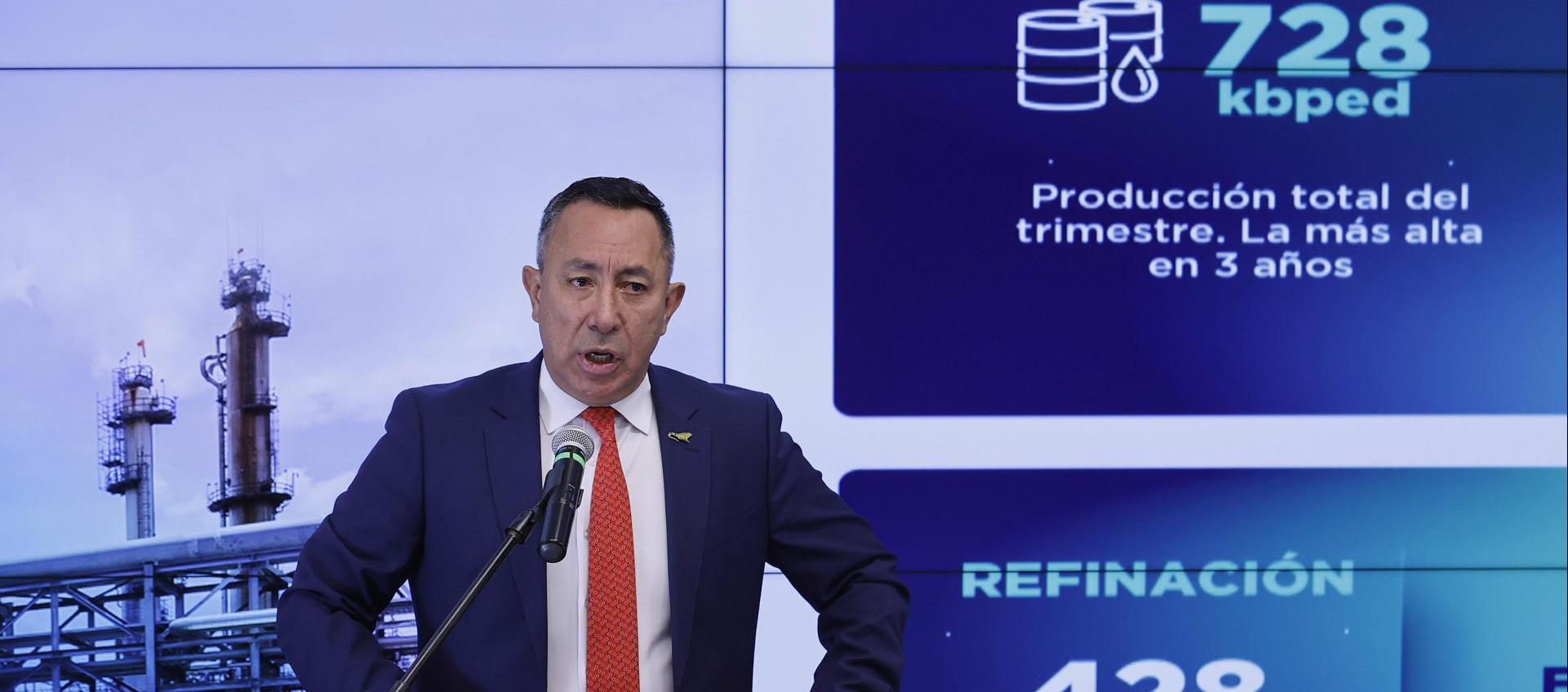 Ricardo Roa, presidente de Ecoipetrol, en la presentación del balance