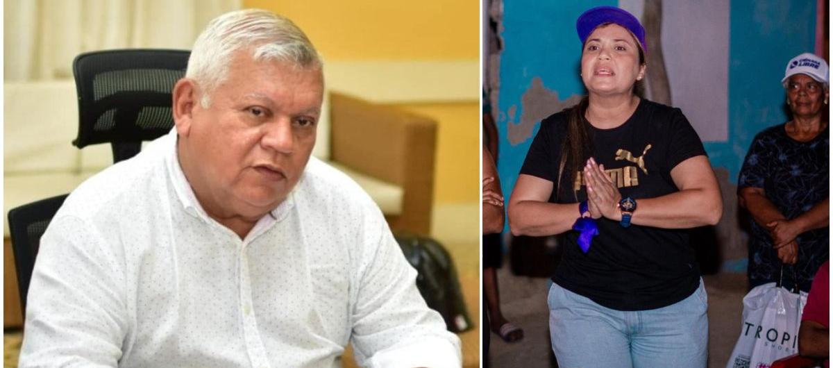 El alcalde de Ciénaga, Luis Tete, y la candidata Shirley Charris