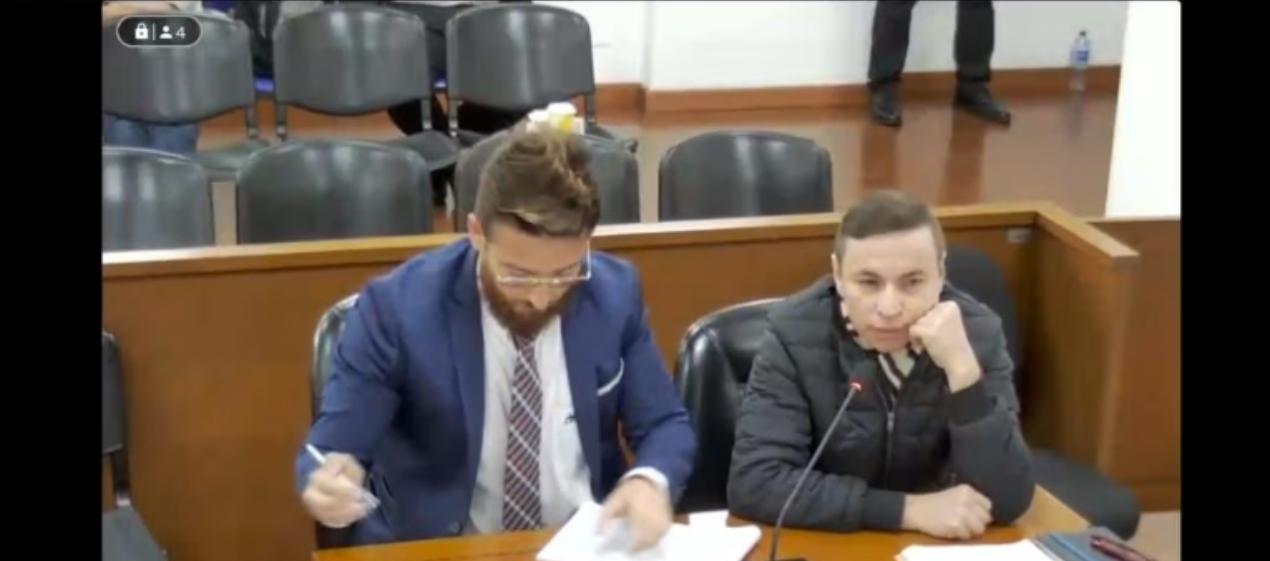 Jhonier Leal durante las audiencias de juicio oral. 