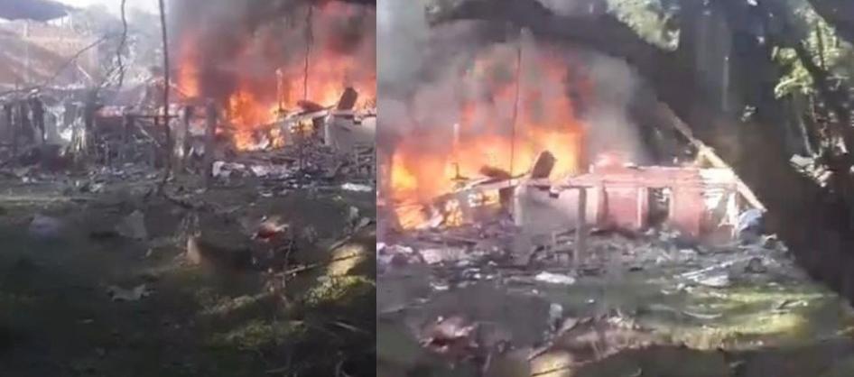 Aspecto del escalada del ataque en Timba, Cauca.