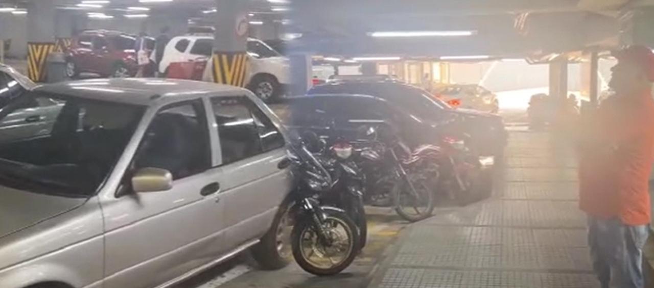 Imágenes de lo ocurrido en el parqueadero.