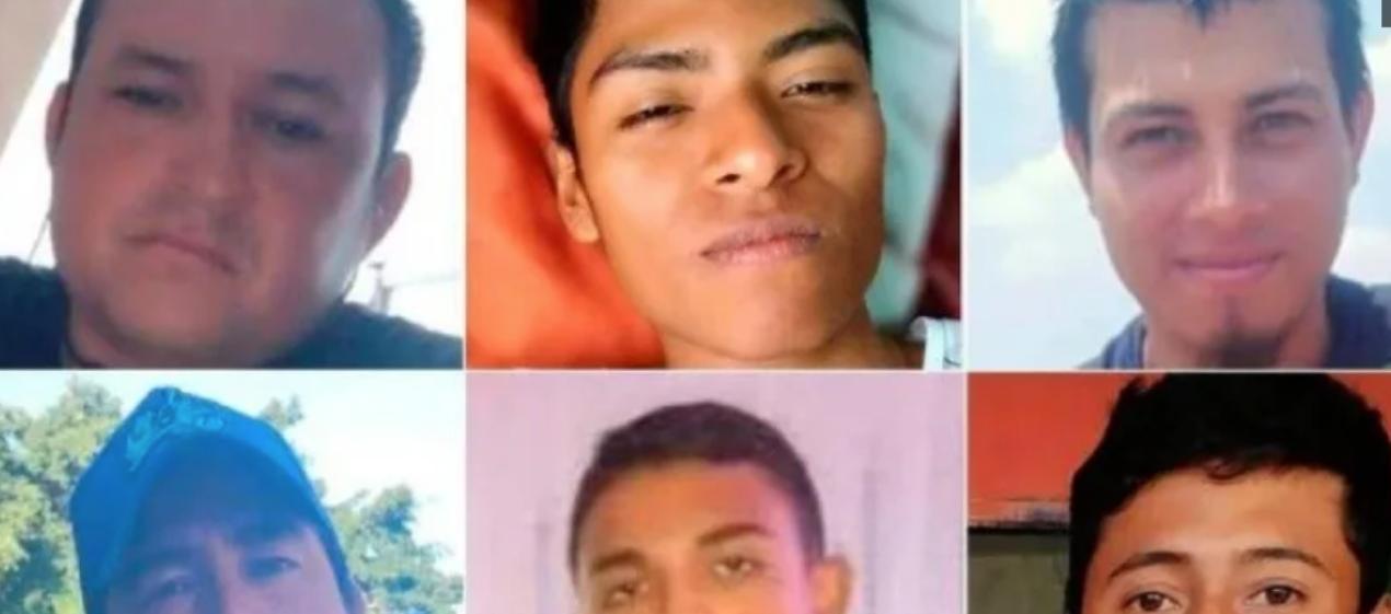 Algunos de los albañiles desaparecidos. 