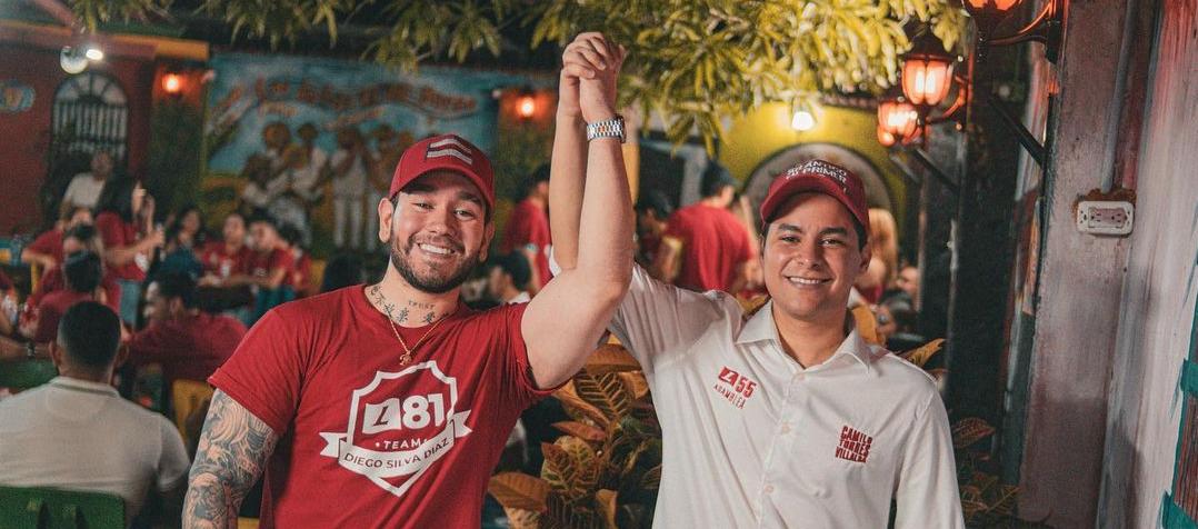 Diego Silva, candidato a Edil, y Camilo Torres Villalba, candidato a la Asamblea.
