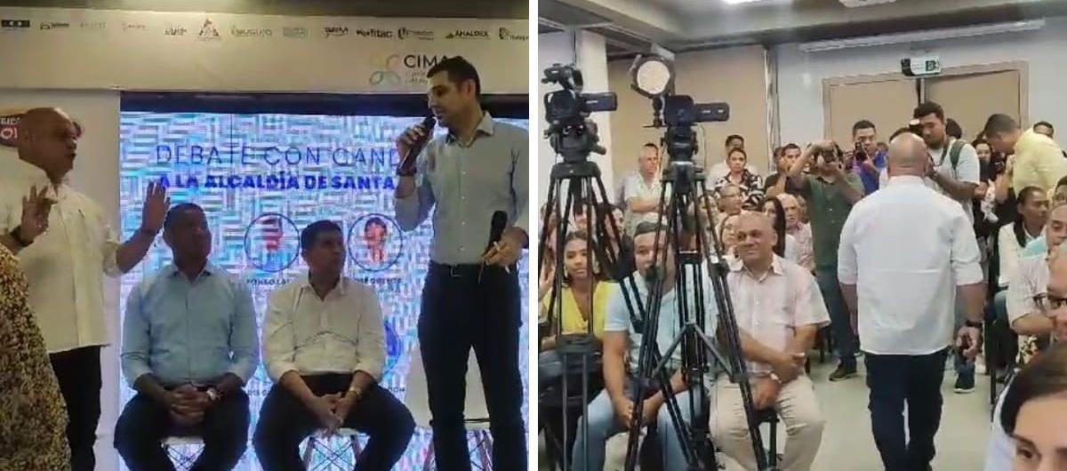 Momento en el que 'El Cura' Ordóñez abandona el recinto.