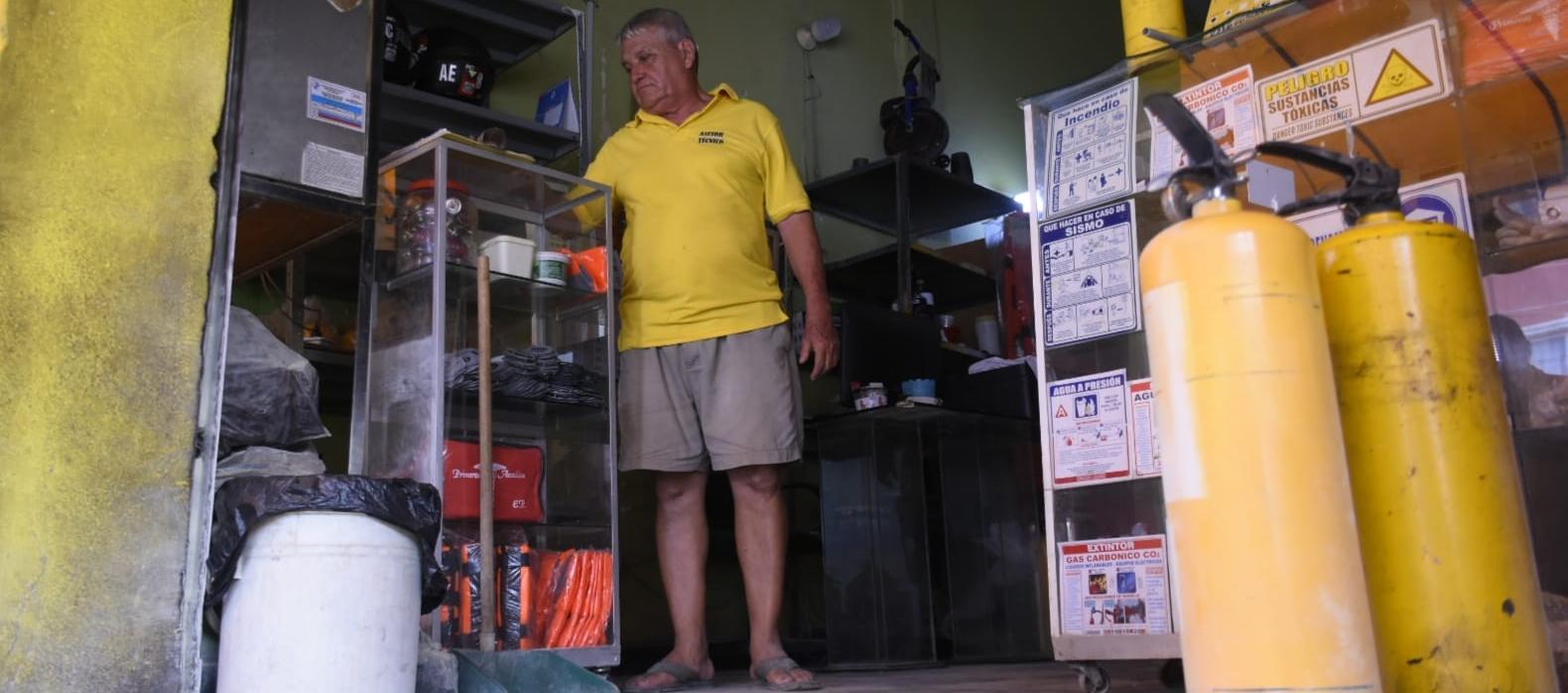 El comerciante Giovanni Jiménez blanco del atentado