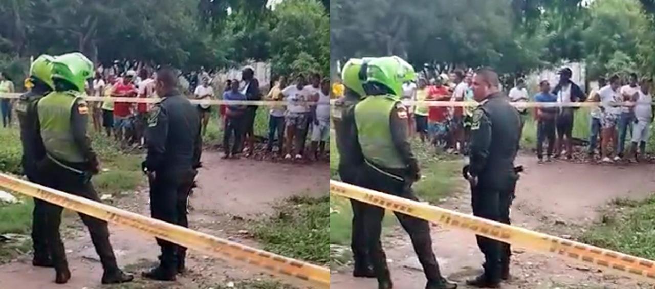 La Policía acordonó el área para la inspección del cuerpo. 