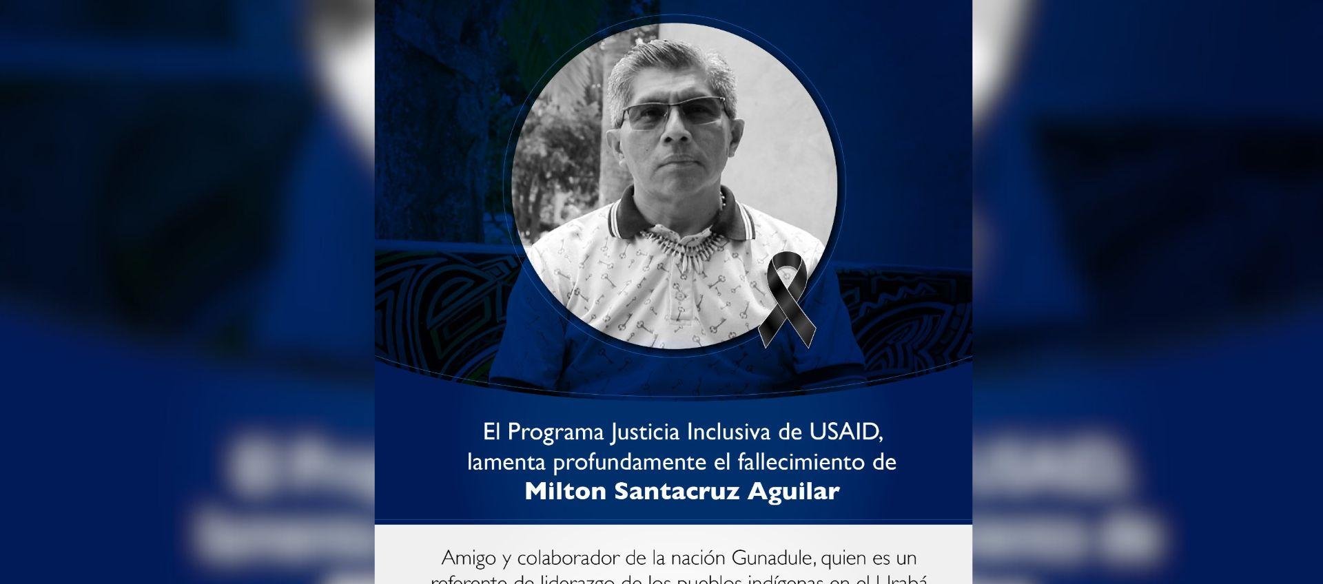 Milton Santacruz Aguilar, indígena muerto.